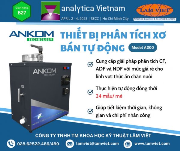 thiet-bi-phan-tich-xo-ban-tu-dong-a200 Máy chiết xơ A200 là thiết bị chiết xơ thô, xơ acid và xơ trung tính bán tự động