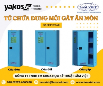 Lưu trữ hóa chất ăn mòn dễ hàng hơn với tủ chống ăn mòn Yakos